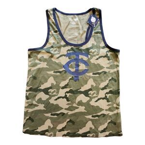 NWT Minnesota Twins‎ MLB Women's Camo Ringer Tank Top Size Large Baseball MLB